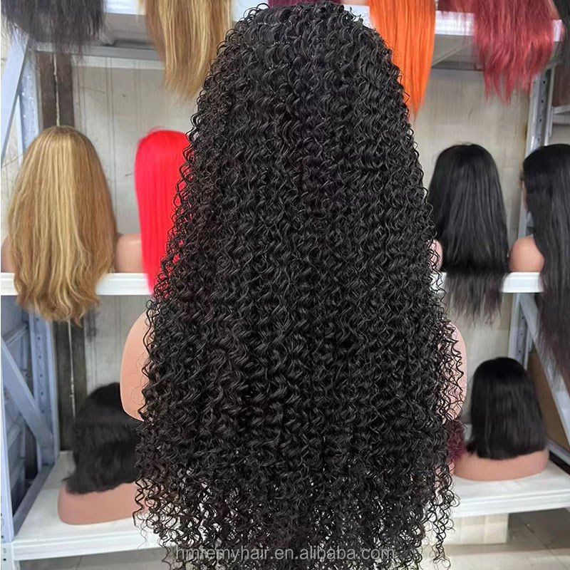 Wholesale 13*4 Afro Kinky Curly Human Hair Texture Hairline Wigs South Indian Temple Raw Hair Frontal And Closure
