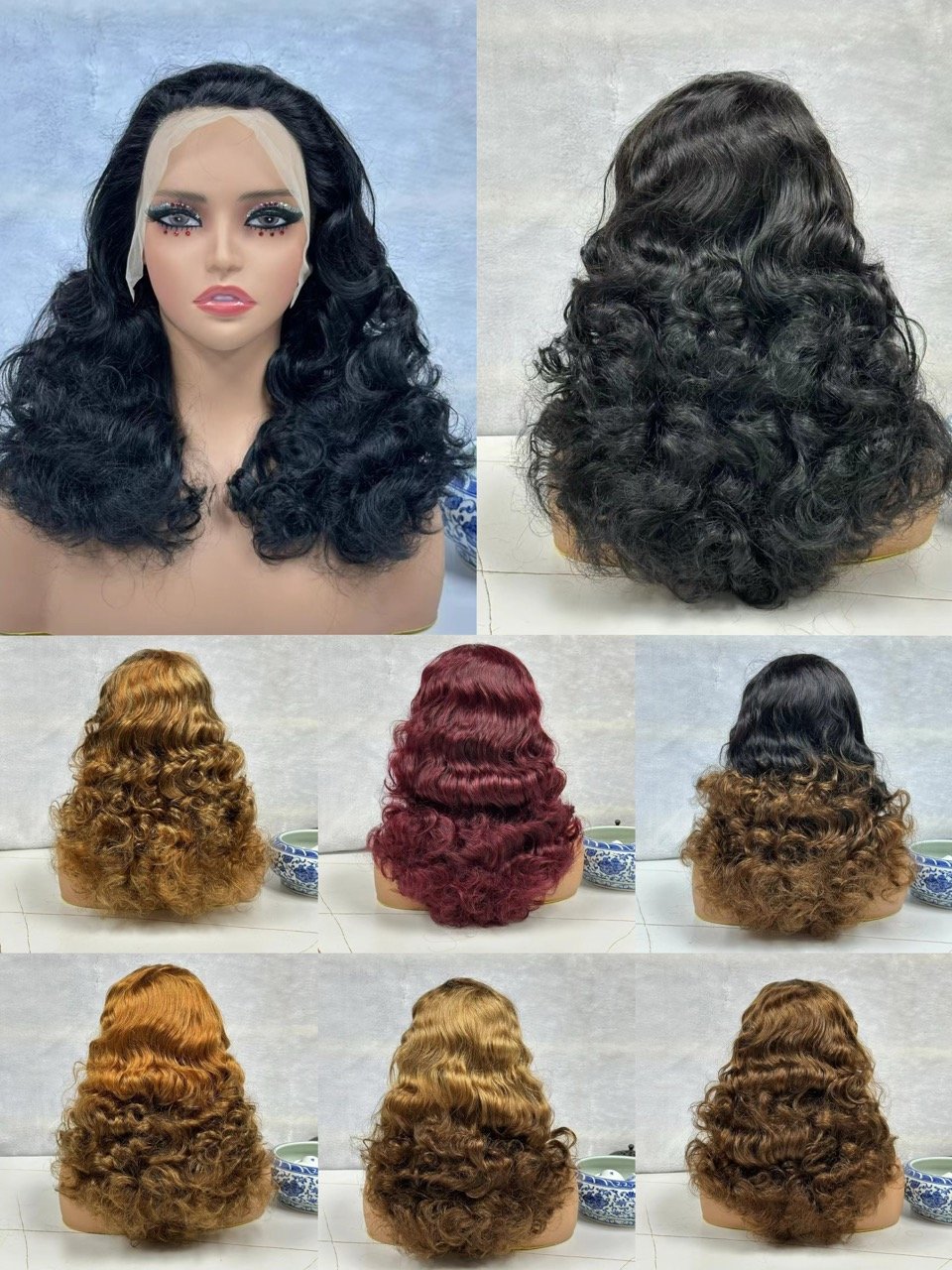 Natural human hair wig for black women 100% human hair, Black Curly Human Body Wave Hair Wigs from Vietnam
