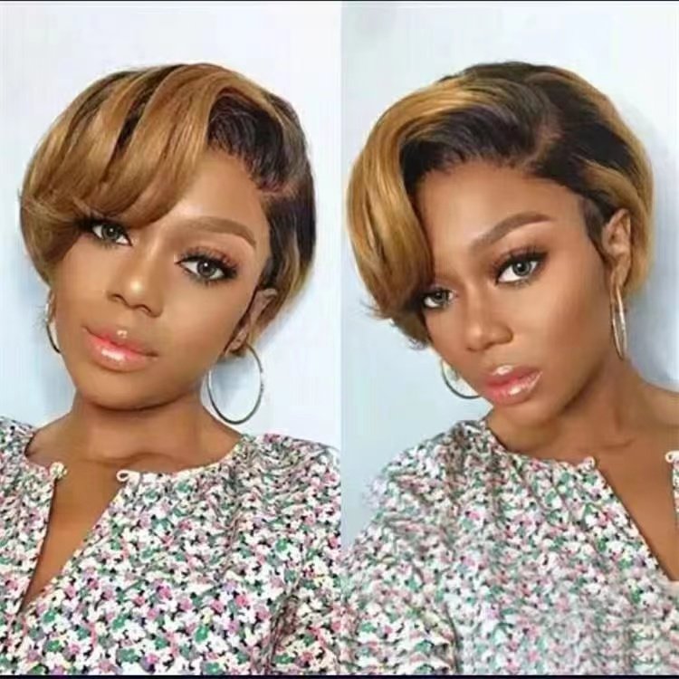 Pixie Cut Wig Transparent Lace Frontal Wigs For Women Straight Short Bob 13X4 Lace Prepluck Brazilian Human Hair Wigs