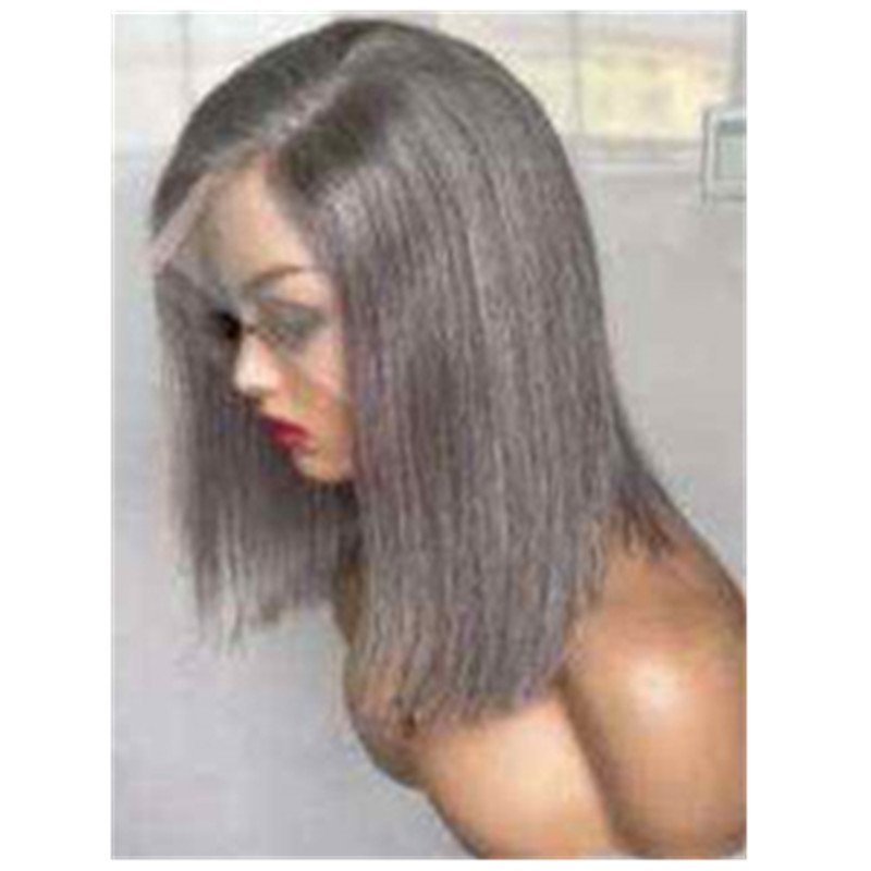 hd transparent full lace wig human hair, indian grey human hair half wig for black women,salt and pepper real natural hair wig