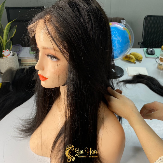 Top Products quality Hair black Color Natural Full HD Lace Wigs For Women 100% Raw Vietnamese Hair From Vietnam
