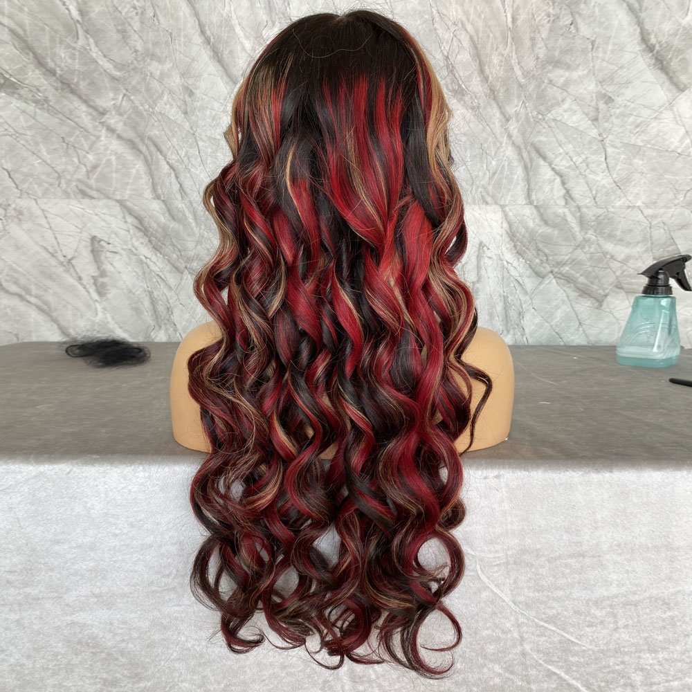 Wholesale HD Lace Front Wig with Natural Waves Virgin Hair without Glue 3 Colors Human hair wig