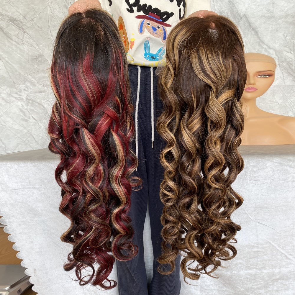 Wholesale HD Lace Front Wig with Natural Waves Virgin Hair without Glue 3 Colors Human hair wig