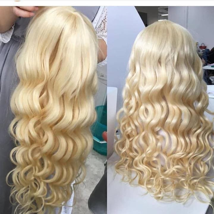 360 Lace Human Hair Wig 100% Human Hair Blonde 613 Full Lace Wig with Baby Hair Full Lace Wig Vendor Brazilian Long Transparent