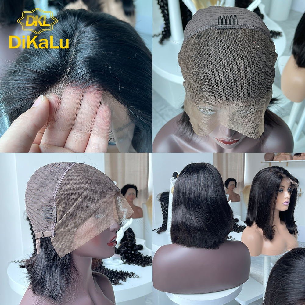 Wholesale Curly Short Bob Wig 13x4 Transparent Lace Front Wig Human Hair 180% Density Lace Front Brazilian Human Hair Wigs