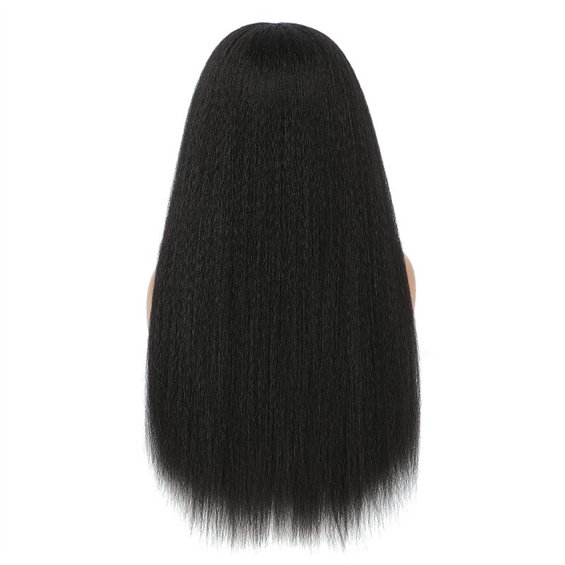 Kinky Straight U Part Wig with Clip in Italian Coarse Yaki Human Hair Glueless U Shape Wigs for Black Women Brazilian Hair Long
