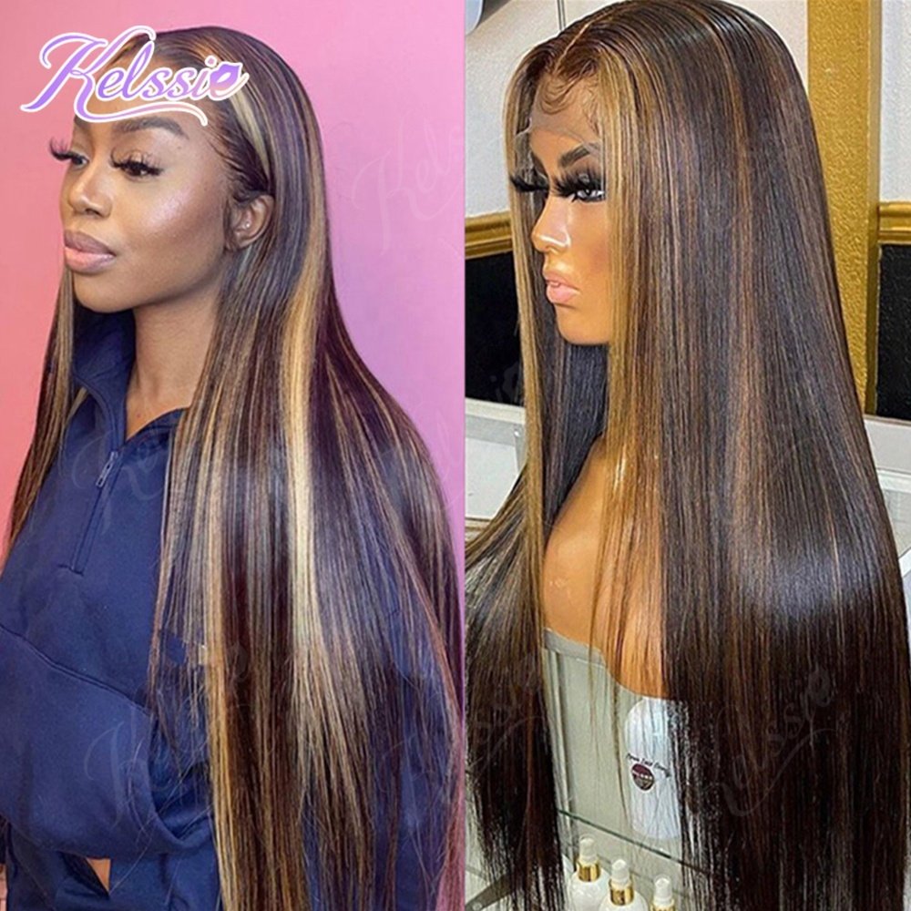 Ombre Honey Blonde 180Density Human Hair Wigs,Silk Top Base Full Lace Human Hair Wig,European No Weft Afro Kinky Human Hair Bulk