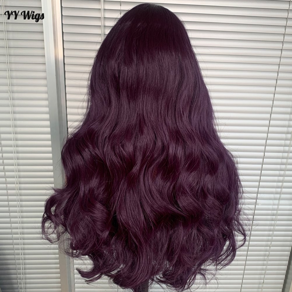 Purple 950# Long Deep Wave 13X4 Glueless Lace Front Heat Resistant Half Hand Tied Wig Black Women Futura Hair 950# Long Wigs Wig