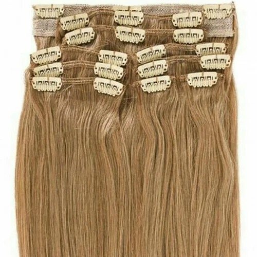 24 inch Clip-in Human Hair Extensions Grey Color Free Sample Curly blonde Clip in Hair Extensions