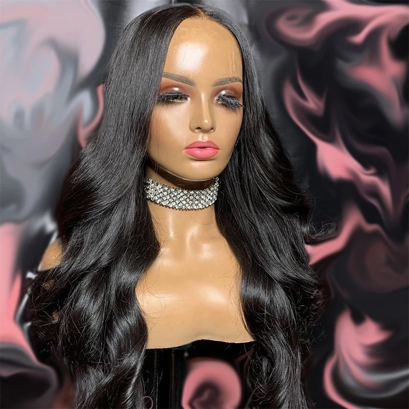 Cuticle Aligned Unprocessed Brazilian Human Hair Lace Front Wig Body Wave Natural Black Virgin Remy Human Hair Lace Frontal Wigs