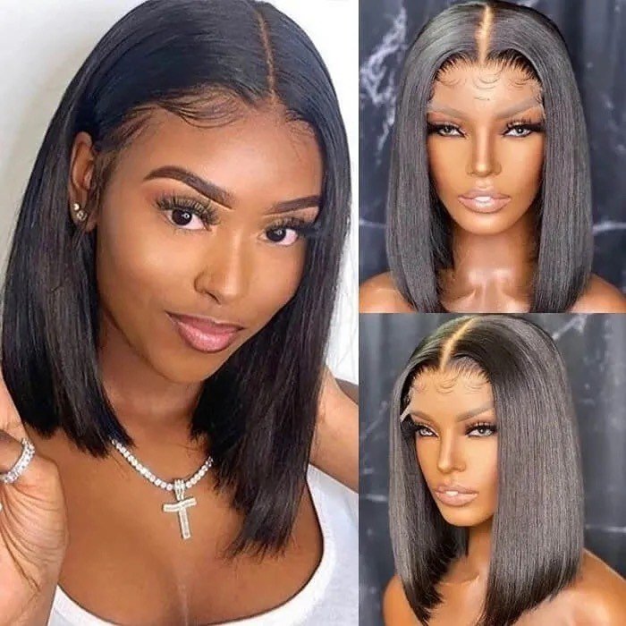 Cheveux Humain Perruques-naturel Glueless Bob Wigs Lace Front Pixie Cut Hd Lace Wig Straight Lace Frontal Virgin Human Hair Wigs