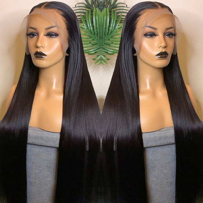 100% Mink Brazilian Virgin Human Hair Extensions Full Lace Wigs For Black Women Straight HD Lace Frontal Human Hair Wigs