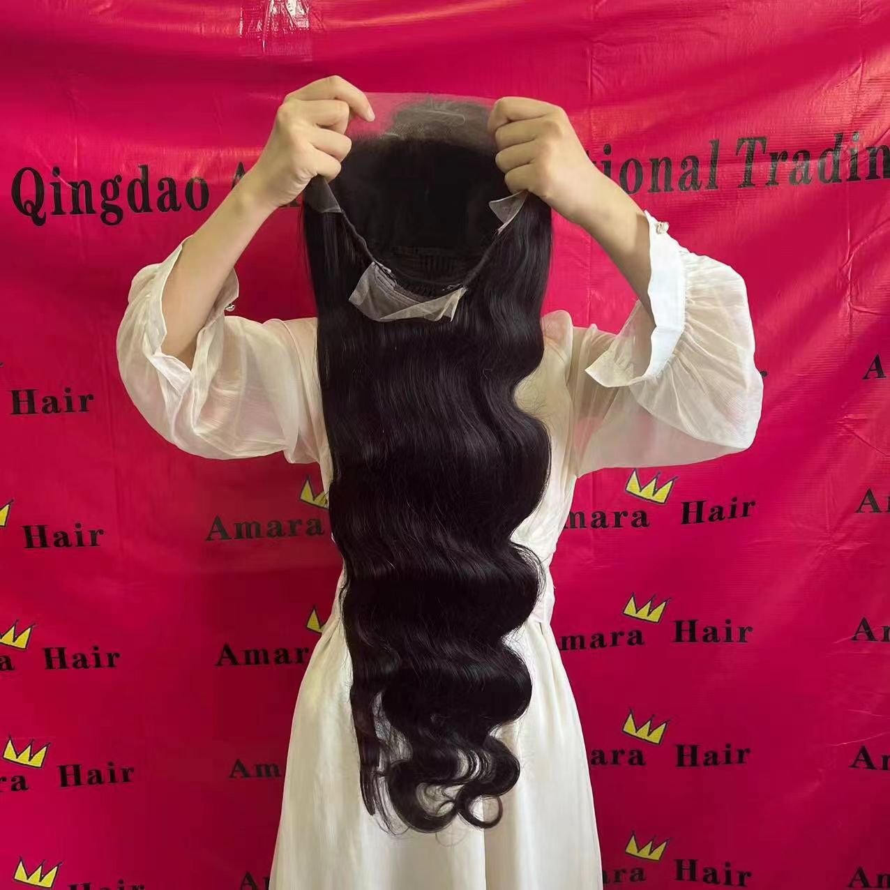 Amara human hair wigs natural color with straight wave13x4 transparent lace HD lace frontal wig 100%human hair in stock