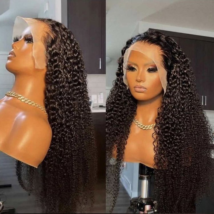 Brazilian Curly Human Hair Lace Frontal Wig With Baby Hair 360 Lace Front Human Hair Wigs 28 Inch