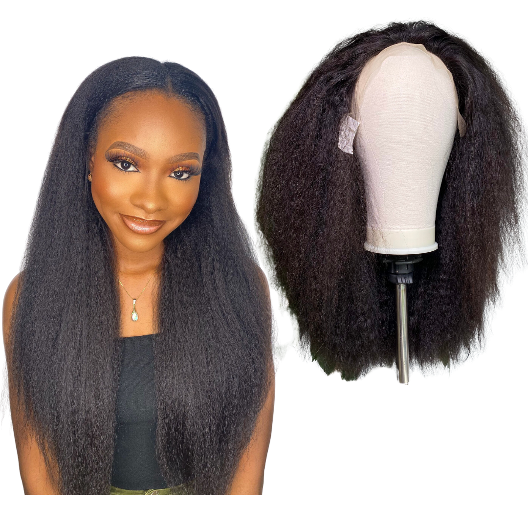 High Quality HD Lace Frontal Kinky Straight Human Hair Wigs For Black Women Wholesale Price