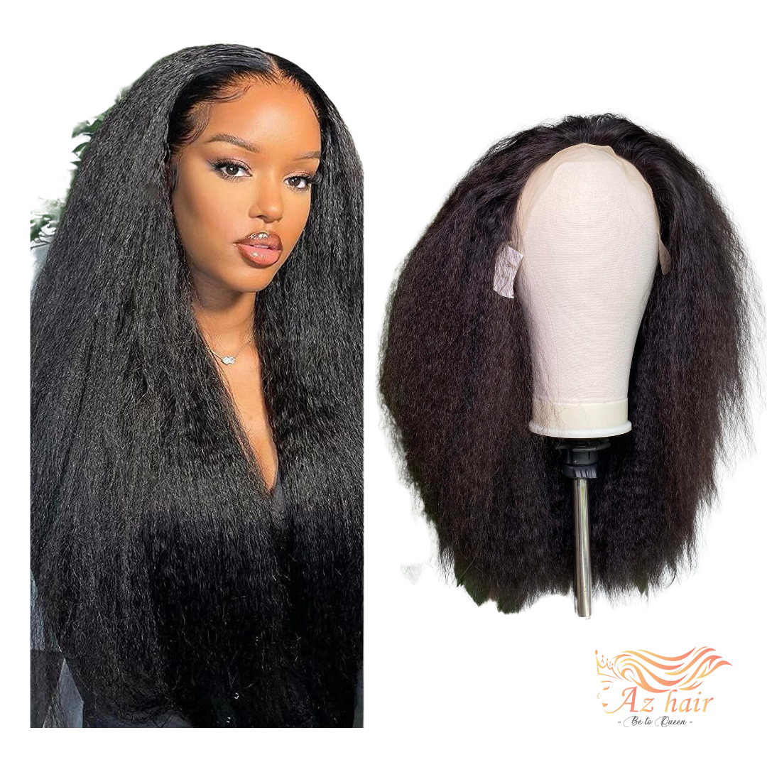 High Quality HD Lace Frontal Kinky Straight Human Hair Wigs For Black Women Wholesale Price