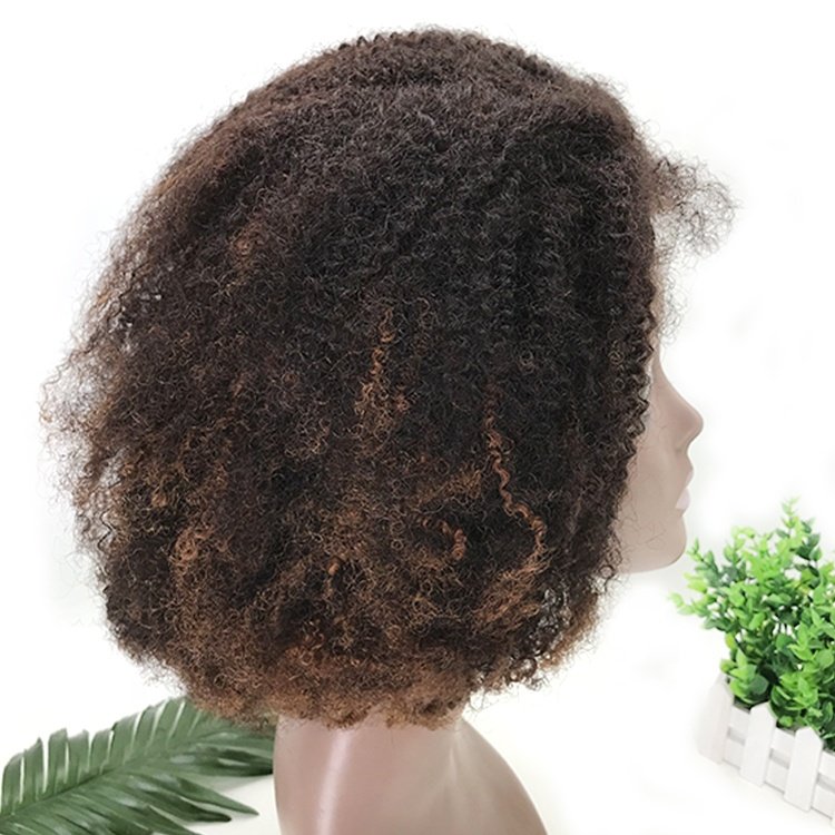12A Brazilian Human Hair Ombre Colored Wig 3a 3b 3c Full Lace Front Natural Transparent HD Lace Wigs 13X6 13X4 Kinky Curly 4a 4b