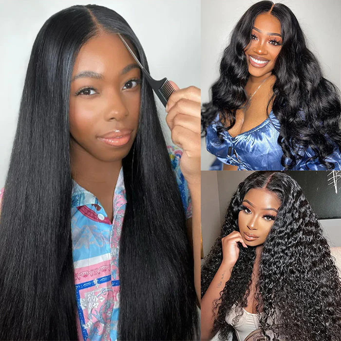 250% Density HD Transparent Deep Wave Lace Frontal Wig 30 Inch Brazilian Deep Curly Lace Front Human Hair Wigs For black Women