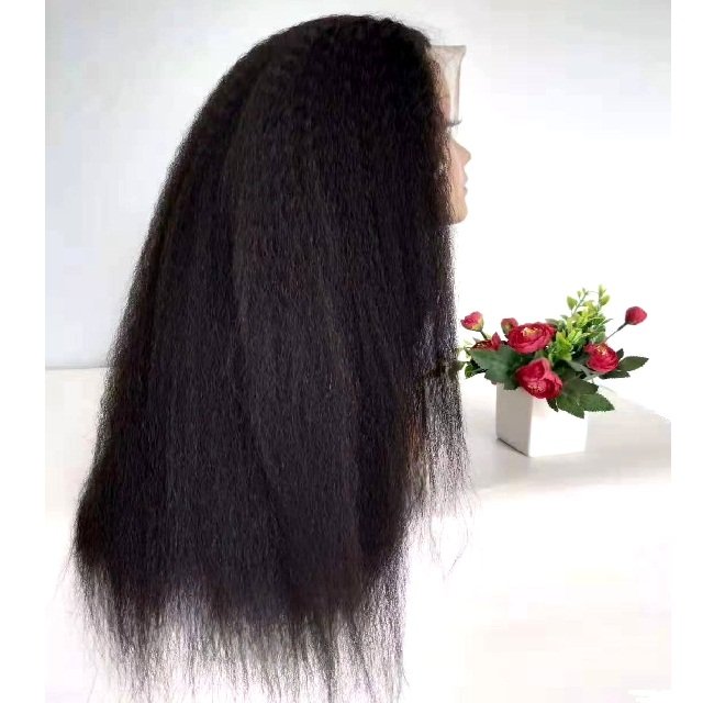 Wholesale Yaki Straight Wig 13x4 Lace Frontal Brazilian Human Hair Wigs Swiss Lace Kinky Straight Lace Frontal Wigs Vendors