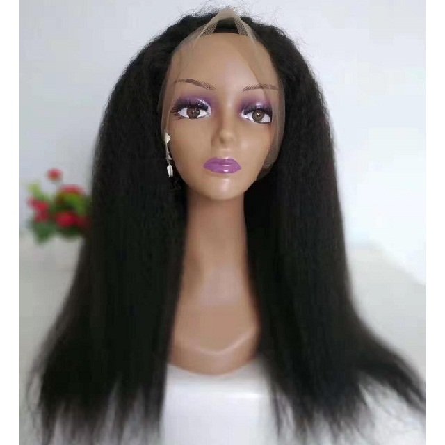 Wholesale Yaki Straight Wig 13x4 Lace Frontal Brazilian Human Hair Wigs Swiss Lace Kinky Straight Lace Frontal Wigs Vendors