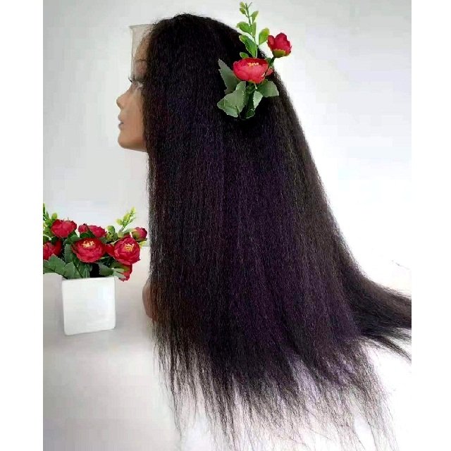 Wholesale Yaki Straight Wig 13x4 Lace Frontal Brazilian Human Hair Wigs Swiss Lace Kinky Straight Lace Frontal Wigs Vendors