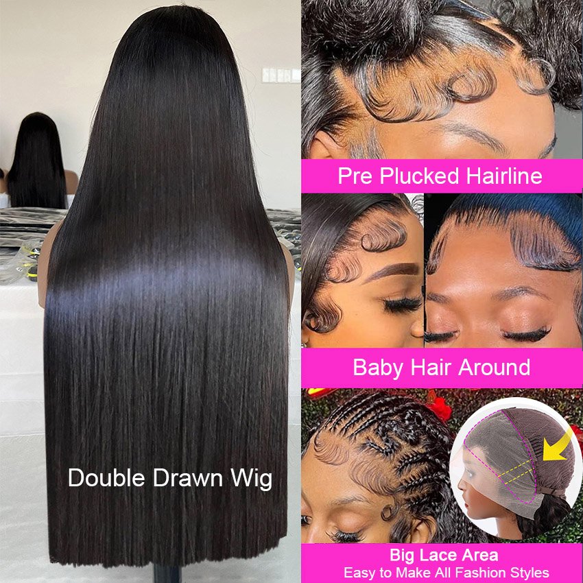 Wholesale Brazilian Human Hair Lace Front Wig 13x4 Transparent HD Lace Frontal Wig Bone Straight Human Hair Wigs For Black Women