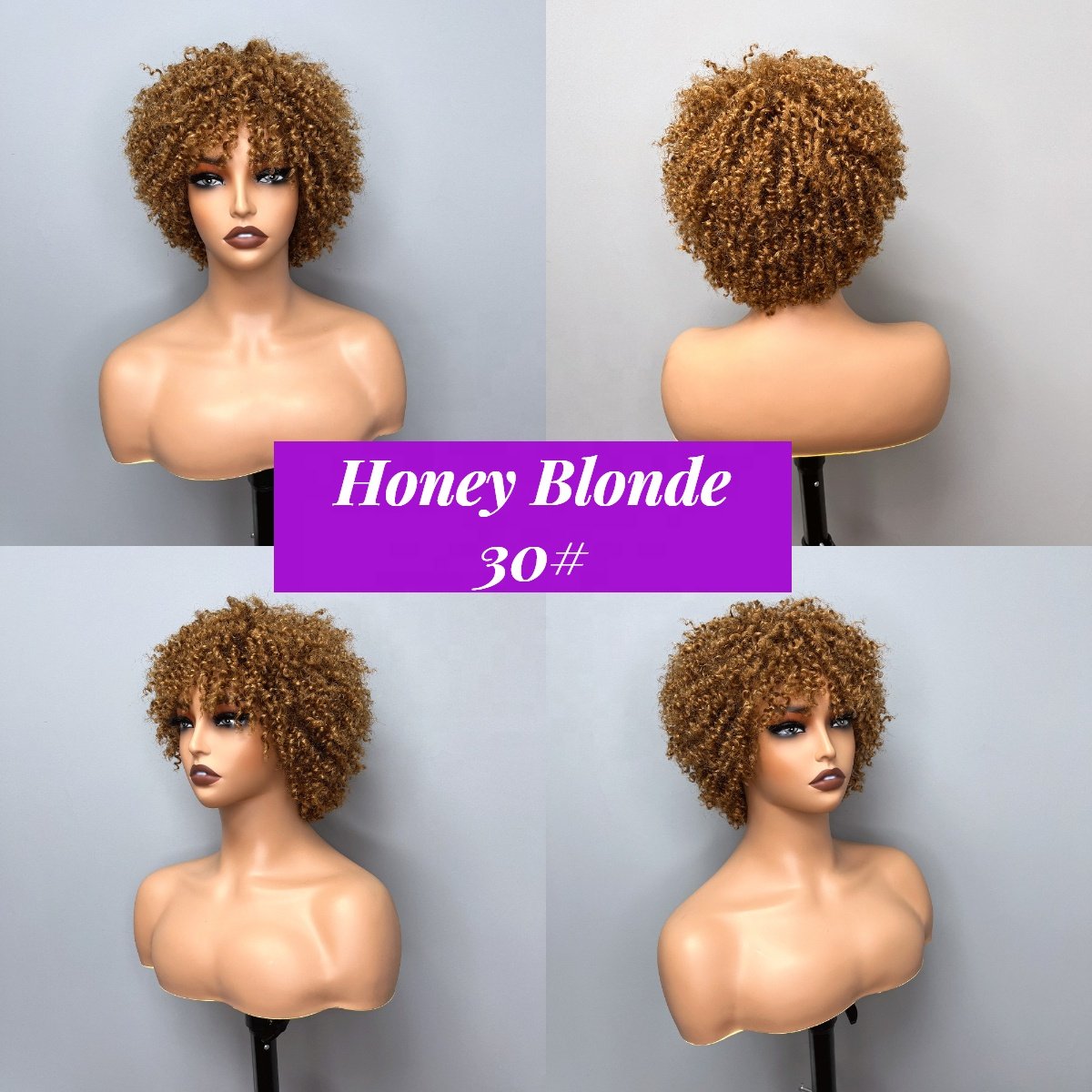 New 6 Inch Afro Kinky Curly Bob Wig With Bangs ,Machine Made Wear And Go Wig, Cheap Brazilian Hair Bob Wigs For Black Women