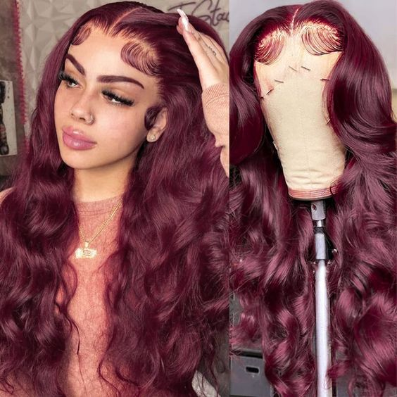 Unprocessed Brazilian Virgin Human Hair Lace Wig Vendor 1B/30 Wholesale Full Transparent HD Lace Front Closure Body Wave Wig