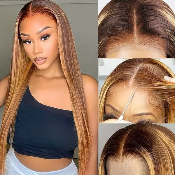 Unprocessed Brazilian Virgin Human Hair Lace Wig Vendor 1B/30 Wholesale Full Transparent HD Lace Front Closure Body Wave Wig
