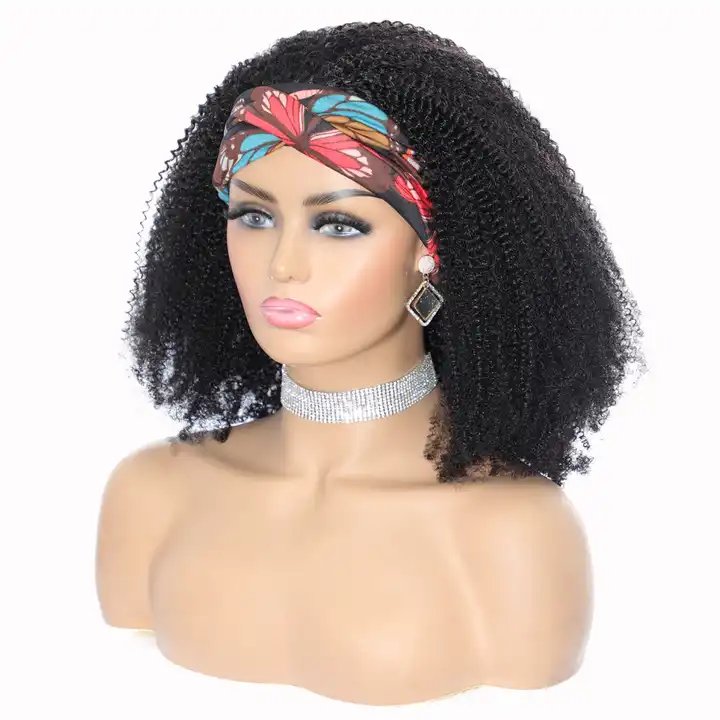 Wholesale cheap afro kinky curly human hair headband wigs machine made non lace Brazilian virgin human hair wigs vendor