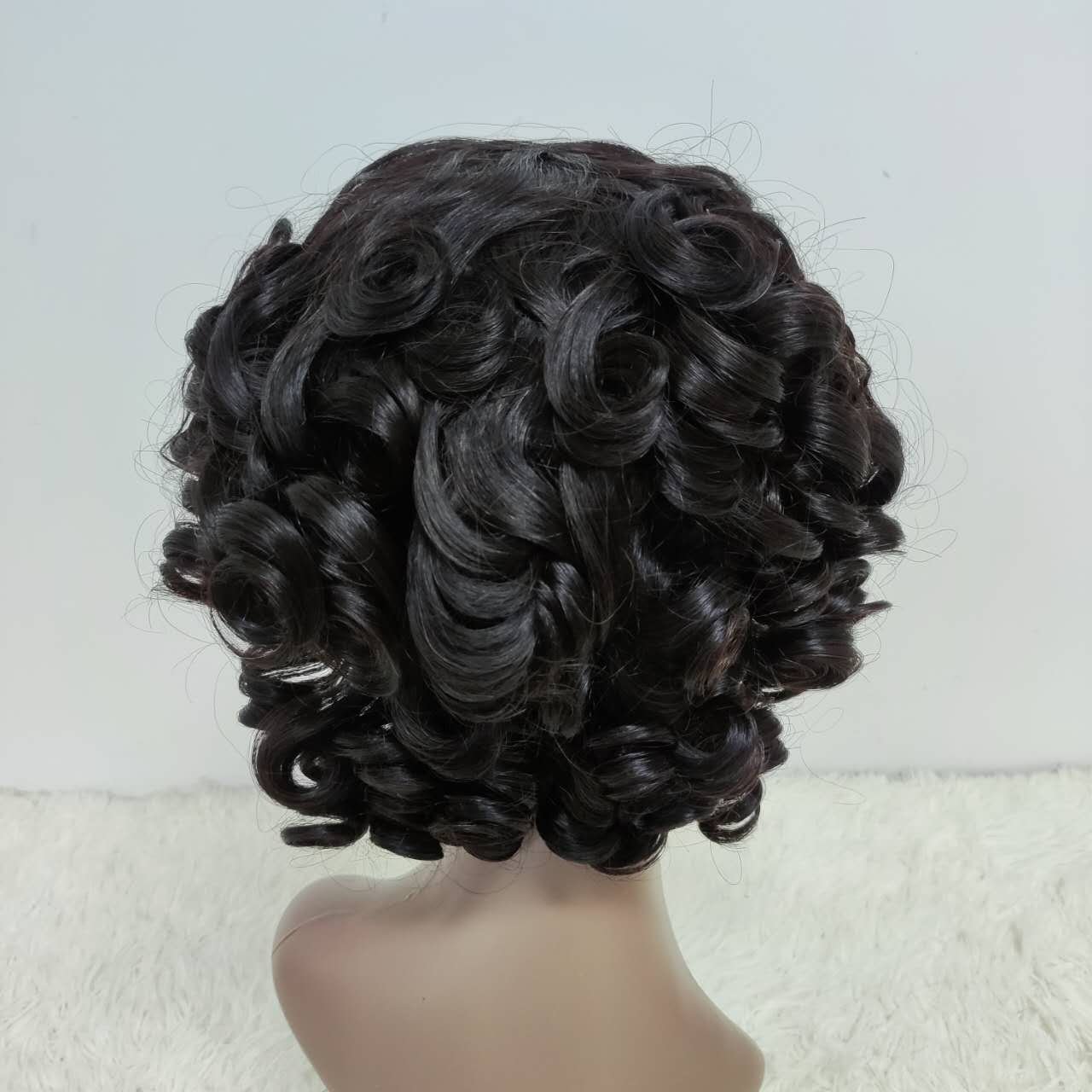Letsfly Hot Selling Machine Made Rose Curly Human Hair Wigs High Quality Non Lace Wigs Brazilian Wigs 3PCS/lot Fast Shipping