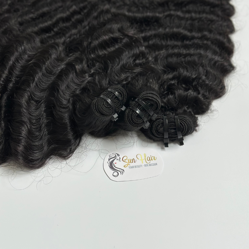 Wholesale Hot Trending Natural Black Burmese Cuticle Aligned Curly Weft Hair 100% Vietnamese Human Hair By From Sun Hair Company