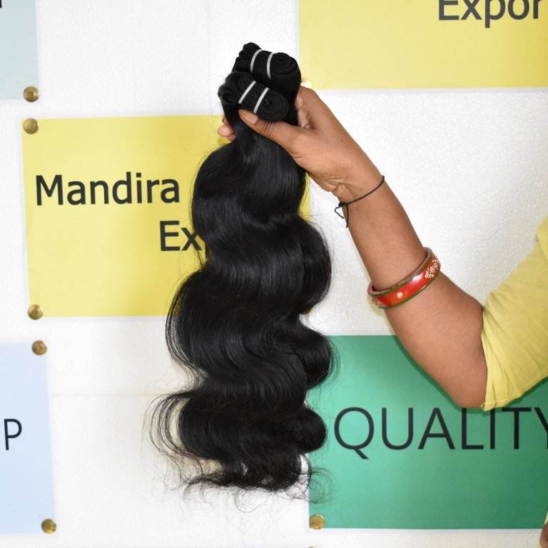 Wholesale 100% Cuticle Aligned Natural Virgin Human Hair Extensions Kinky Black Bodywave Bundle Raw Temple Indian Style