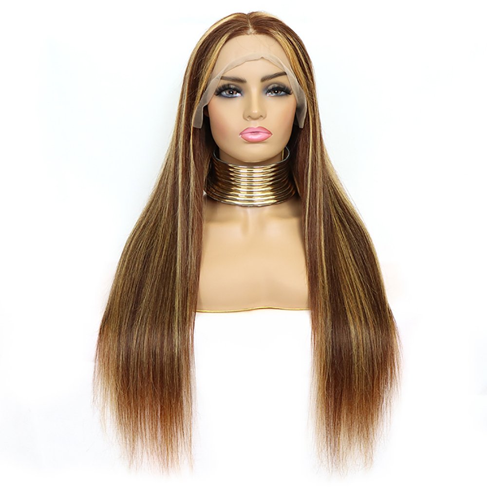 12A high quality 100% virgin Human hair T part wig stands, fast shipping highlight p4/27 human hair wigs wholesale bulk sale