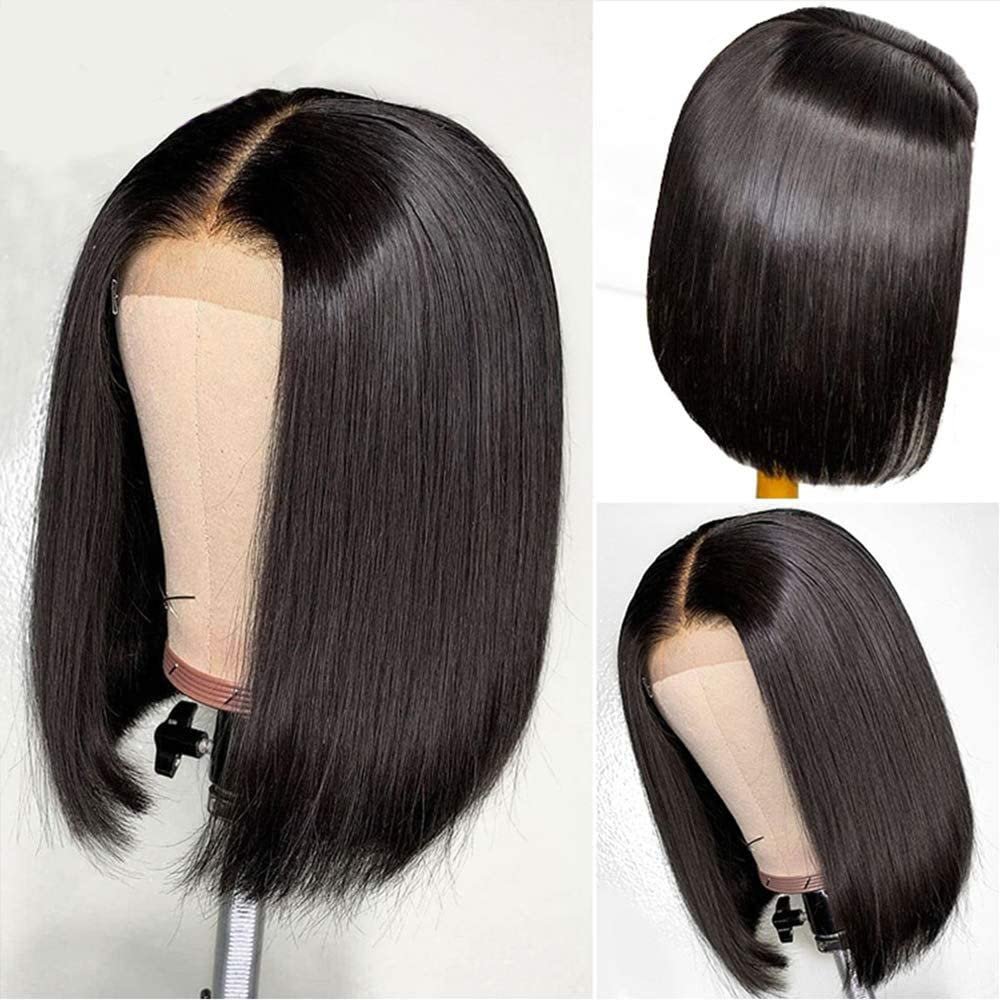 12A Grade Super Double Drawn 4x4 Lace Closure Indian Raw Hair Bone Straight Short Bob Wig Cheap Glueless Human Hair Wigs