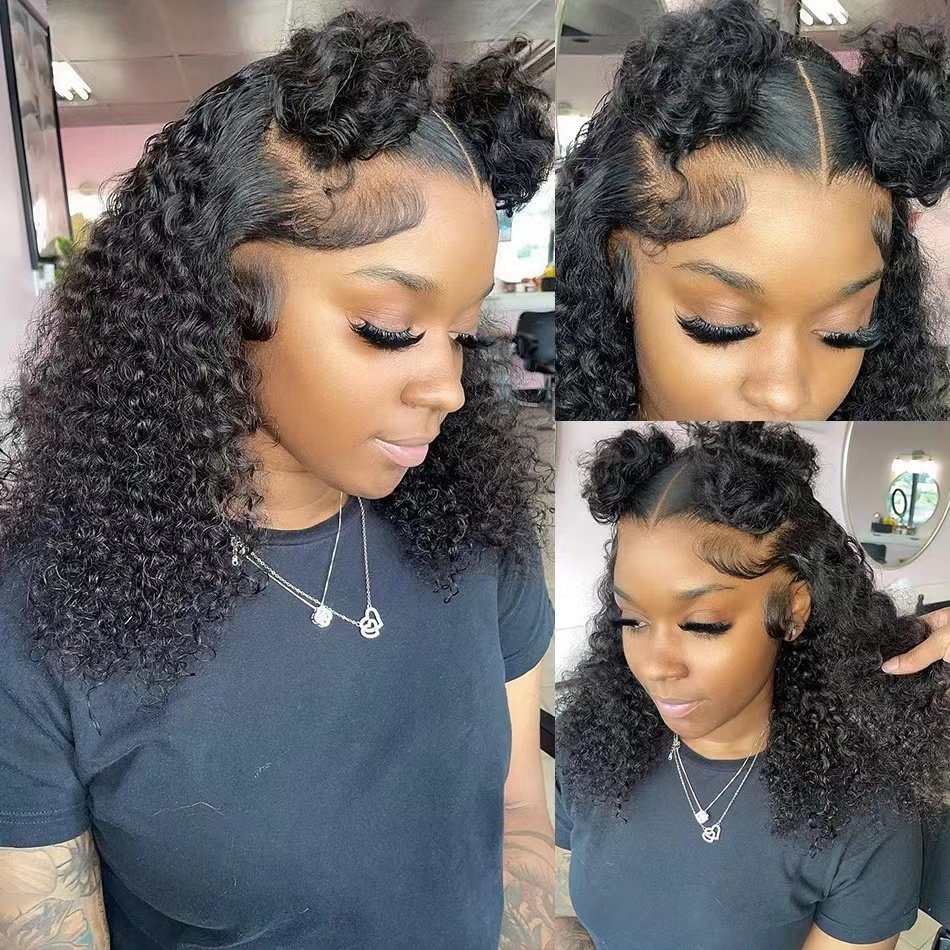Short Curly Bob Wig Lace Frontal Human Hair Wigs 210 Density Brazilian 13x4 Deep Wave Short Human Hair Wigs For Black Women