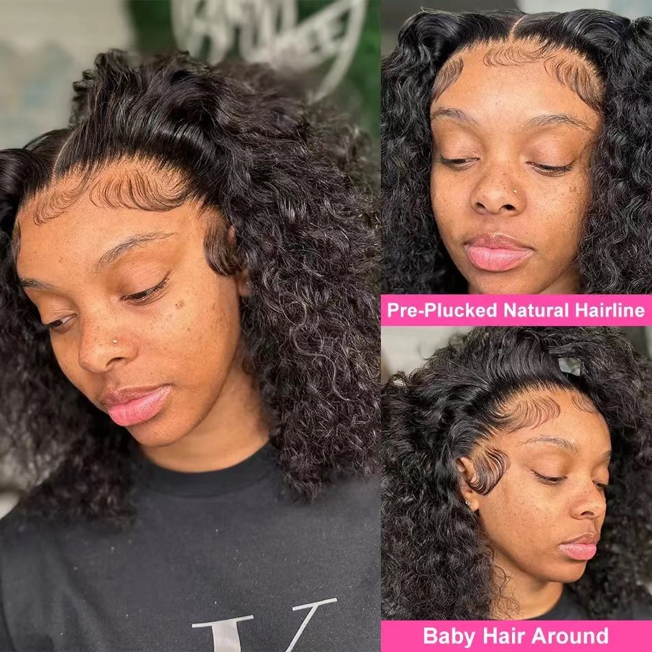 Short Curly Bob Wig Lace Frontal Human Hair Wigs 210 Density Brazilian 13x4 Deep Wave Short Human Hair Wigs For Black Women