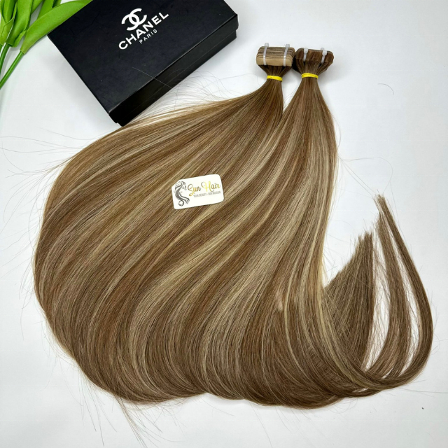 Wholesale Hot Trending Product Piano Color Full Cuticle Aligned Virgin Tape Hair 100% Human Hair Extensions By Sun Hair Company