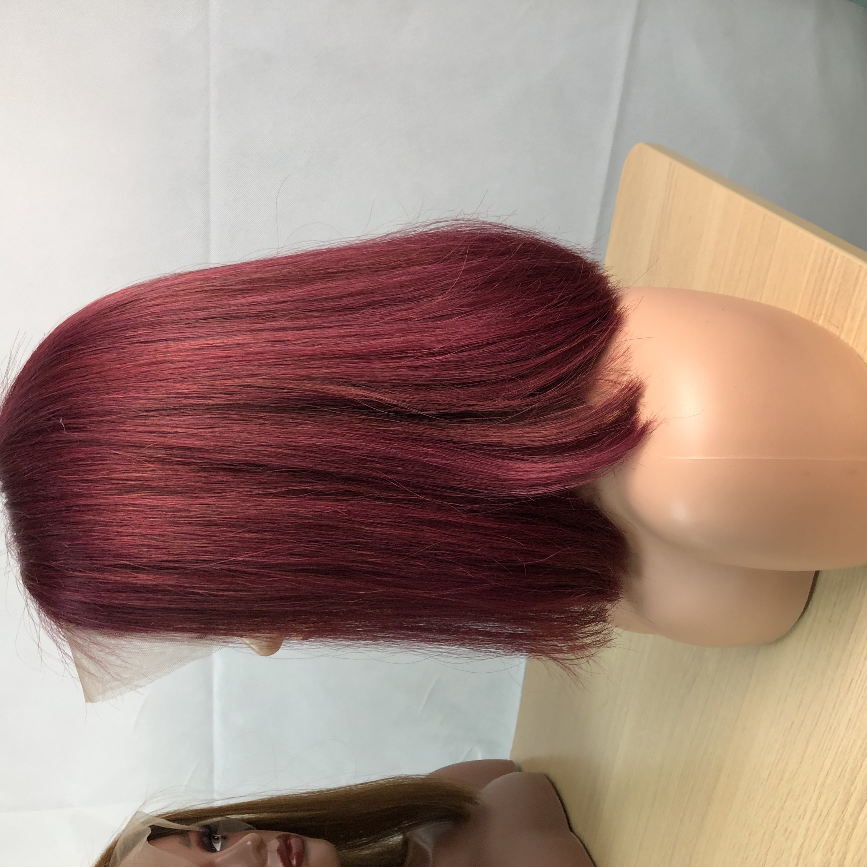 Hot selling Top Beauty Raw Virgin Brazilian Bob Wig 99J Color Human Hair Short Straight Wigs For African American