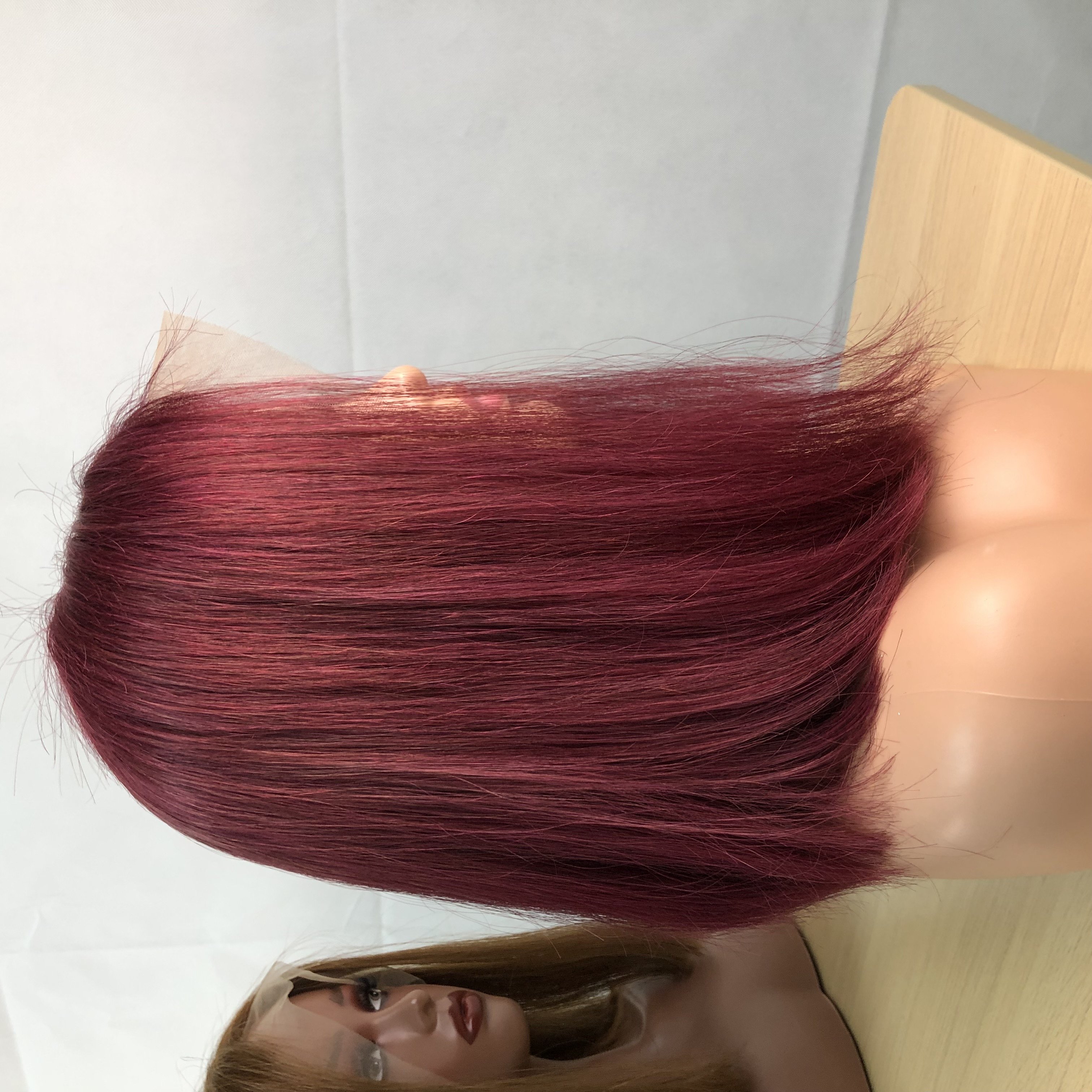 Hot selling Top Beauty Raw Virgin Brazilian Bob Wig 99J Color Human Hair Short Straight Wigs For African American
