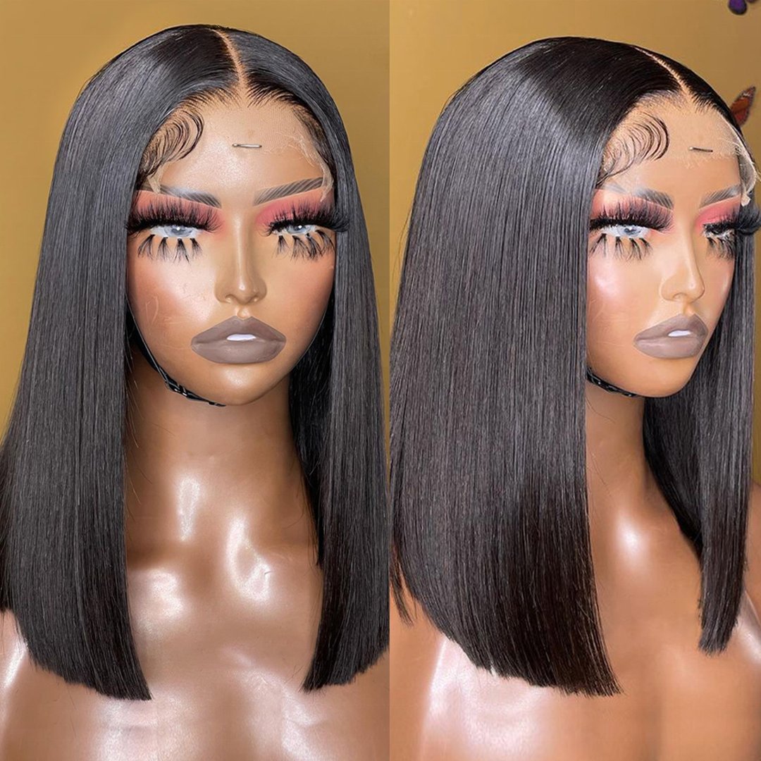 Foxen Cheap Blunt Cut Bob Wig Glueless Vietnamese Raw Hair Double Drawn Bone Straight Wig Short Human Hair Wigs for Black Women