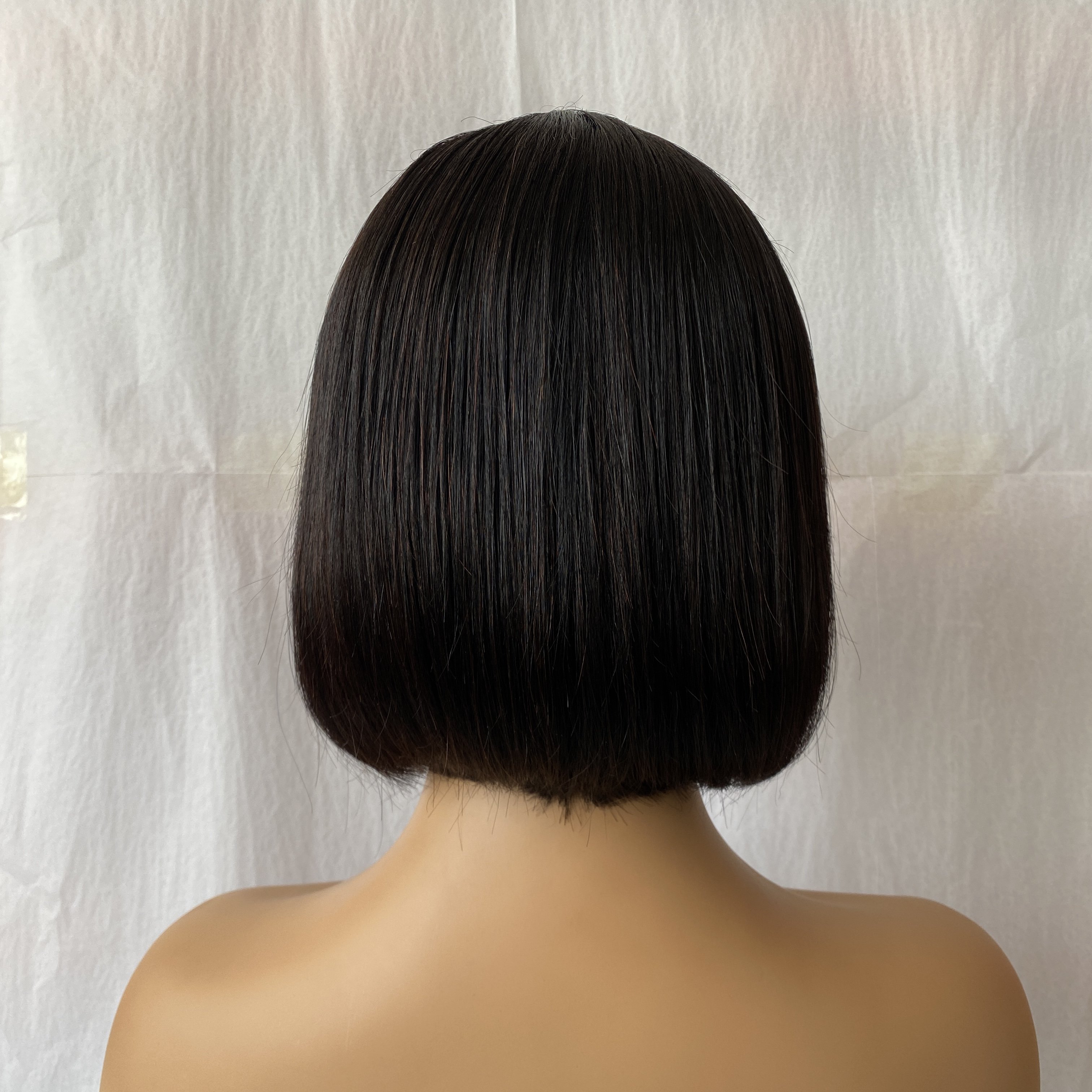 Peruvian Brazilian Human Hair Short Straight Lace Front Bob Wig Elf Cut Virgin Hair Wig Natural Human Hair Wig