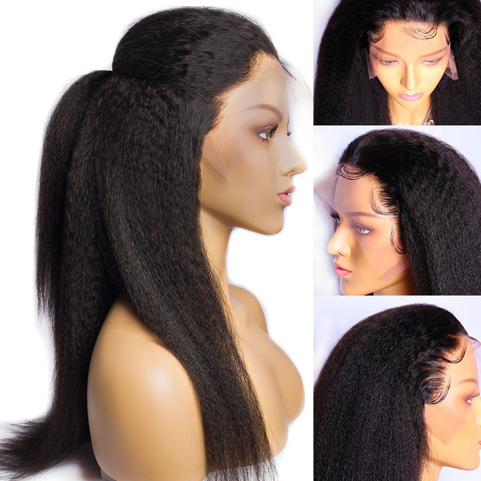 Yeswigs Yaki Kinky Straight Lace Front Wig Raw Brazilian Virgin Human Hair Hd Full Lace Human Hair Wig For Black Women Vendors