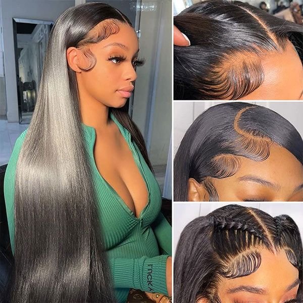 Wholesale Straight Brazilian Hair HD Lace Wigs,full lace frontal wig with baby hair,Virgin human hair wigs for black women