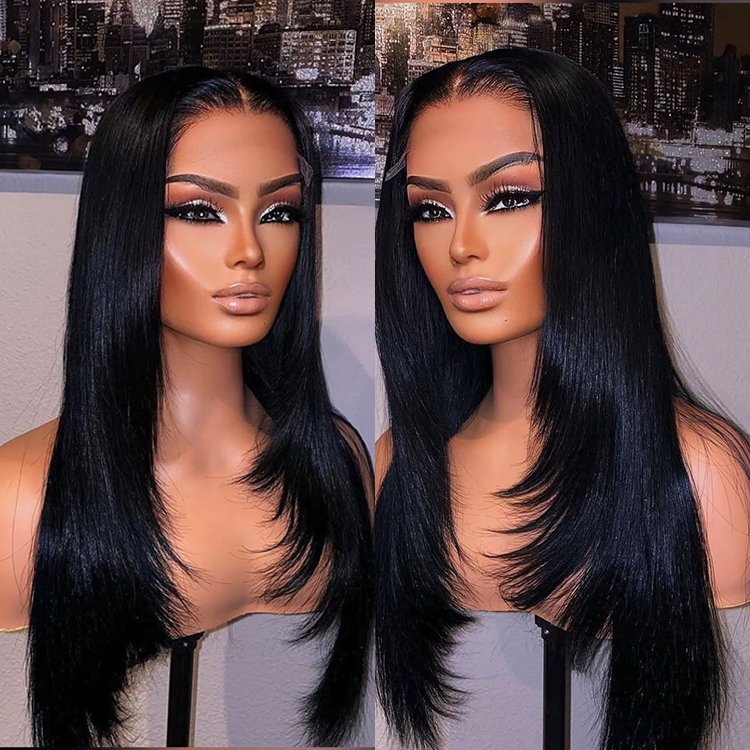 Wholesale Straight Brazilian Hair HD Lace Wigs,full lace frontal wig with baby hair,Virgin human hair wigs for black women