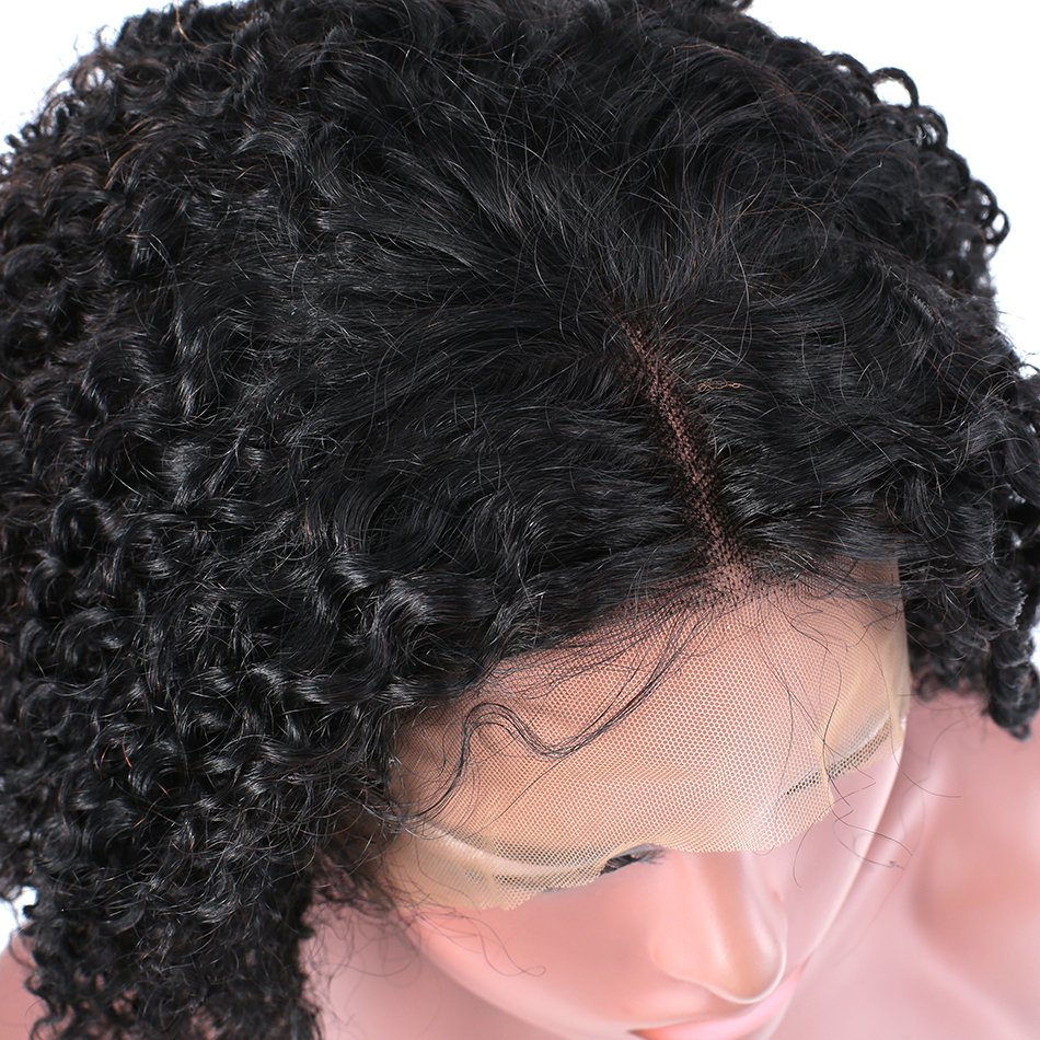 Short Curly Brazilian Human Hair Lace Front Bob Wigs Transparent HD Lace Frontal Wig Pre plucked Hairline Wigs For Black Women