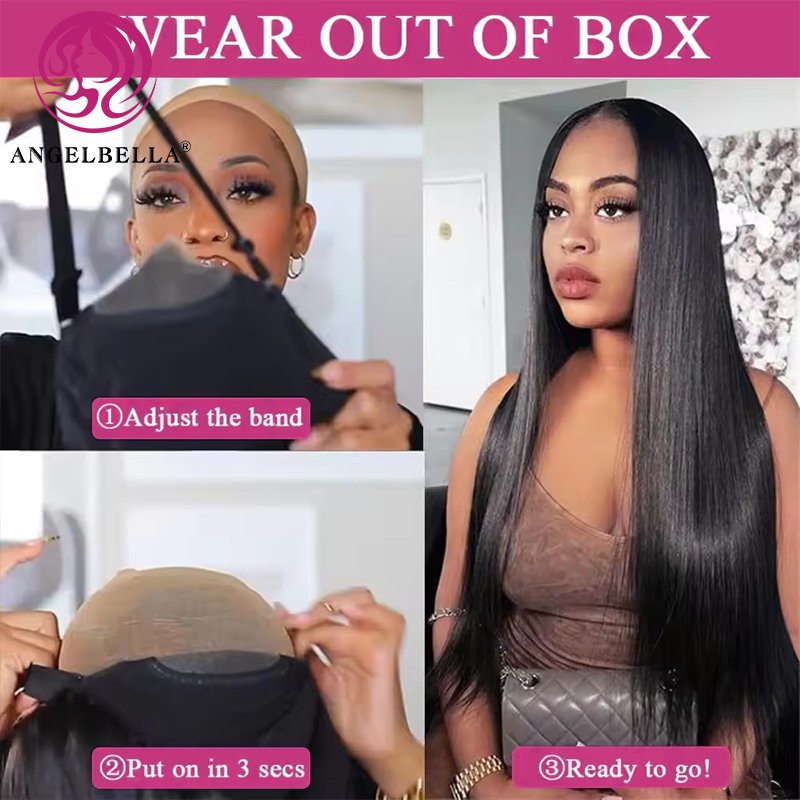 180 250 Density Transparent Glueless Full Hd Lace Wigs,Straight Frontal Peruvian Hair Wigs, Raw Remy Lace Front Human Hair Wigs
