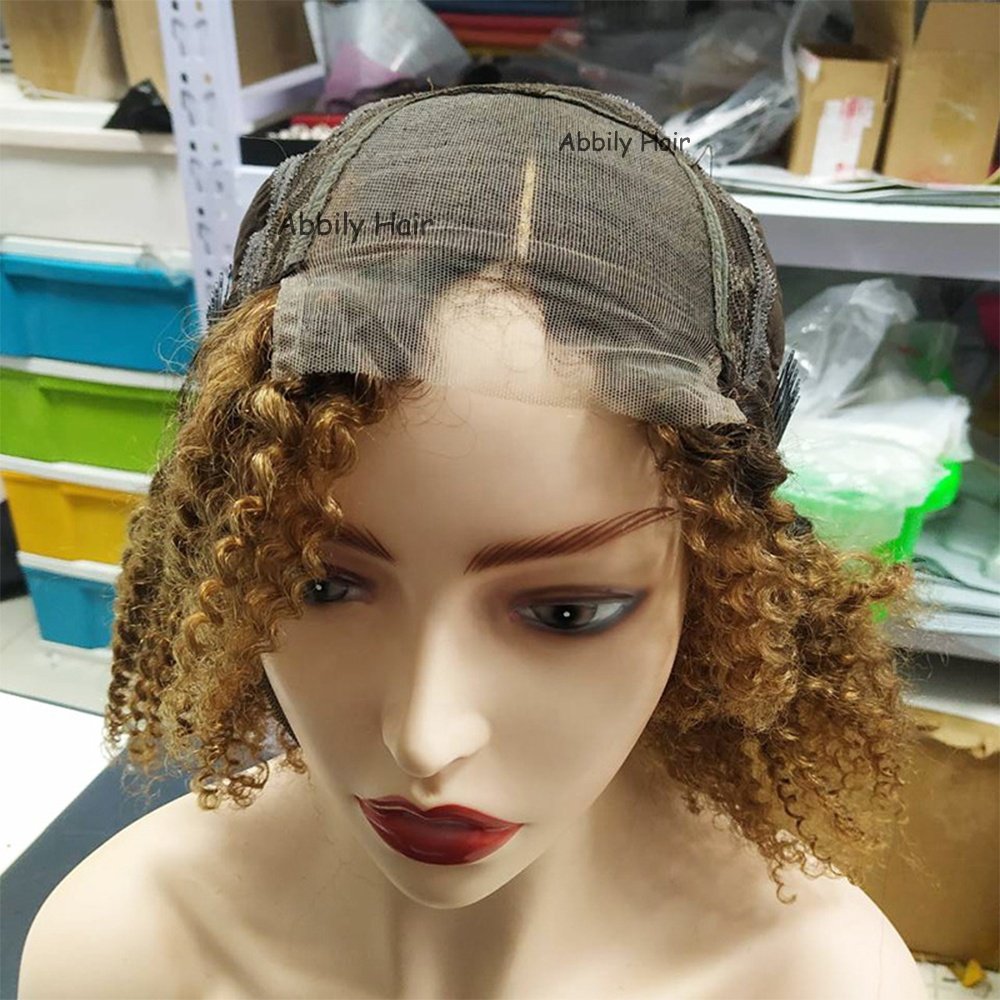 Wholesale Raw Brazilian Virgin Hair Jerry Curly HD Lace Front Wig Human Hair Wig For Black Women Short 13*4 Lace Frontal Wig