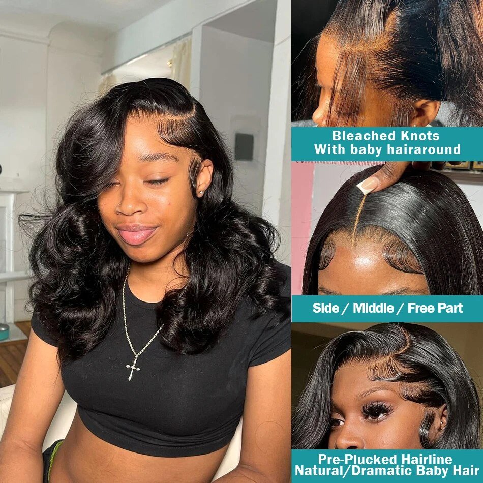 Brazilian Body Wave Short Bob Wigs Loose Bouncy Curly Human Hair Wig Wavy Side Part Bob Wigs for Women