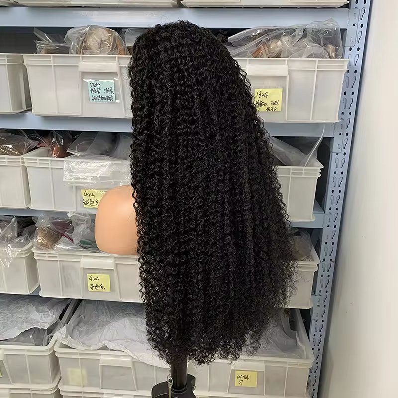 Wholesale 4*4 lace closure 100% human hair wigs, 180% afro kinky curly brazilian hair wigs for black women